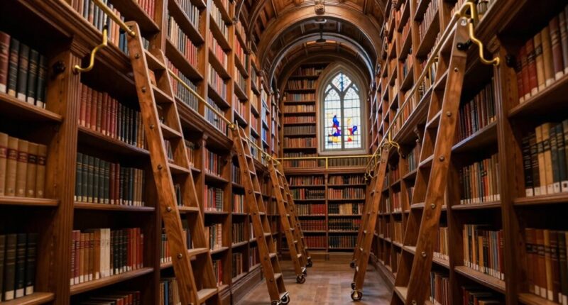 safe dreamy library ladders